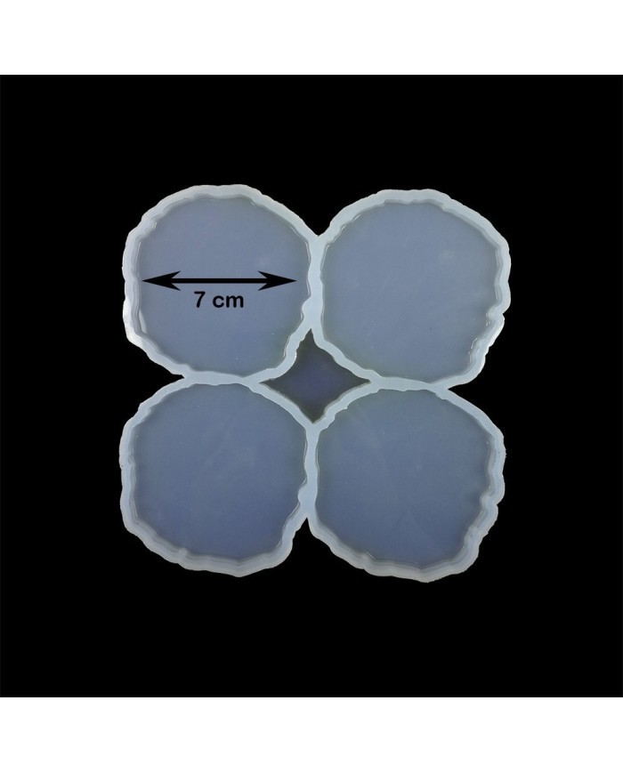 Dörtlü Yuvarlak Magnet Reçine Epoksi Kalıbı 7 cm - ÇM1