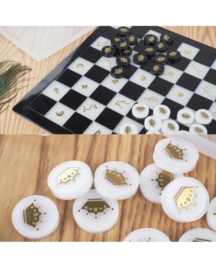 Tavla Dama Pulu Reçine Epoksi ve Beton Kalıbı -Kod:918