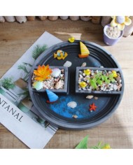 Beton Saksı ve Yuvarlak Dekoratif Kalıbı B215