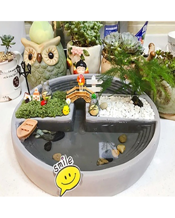 Beton Saksı ve Yuvarlak Dekoratif Kalıbı B215