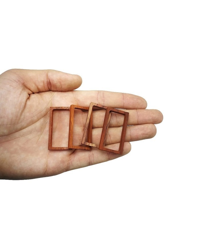 Ahşap Eskitme Kolye Ucu - Dikdörtgen Model