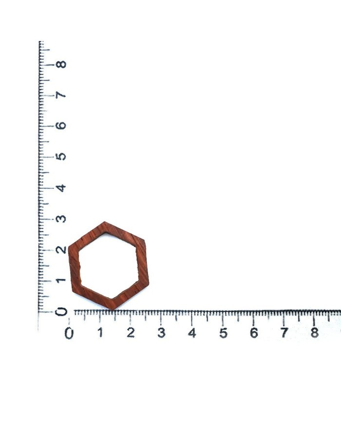 Ahşap eskitme Kolye Ucu - Altıgen