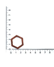 Ahşap eskitme Kolye Ucu - Altıgen