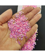 Üçgen Pul Kırığı - Parlak Pudra Pembe 10 gr