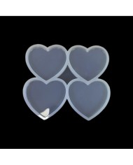 Dörtlü Kalp Magnet Reçine Epoksi Kalıbı - ÇM4