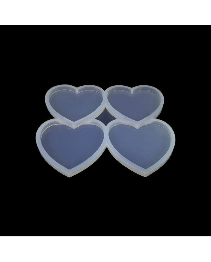 Dörtlü Kalp Magnet Reçine Epoksi Kalıbı - ÇM4