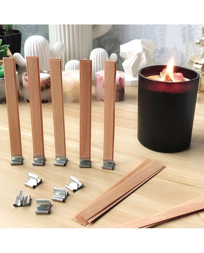 Ahşap Fitil -Ahşap Mum Fitili 50 Adet