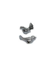 Epoksi Tepsi Kulp Başlığı Kuş Gümüş Model Bir Çift