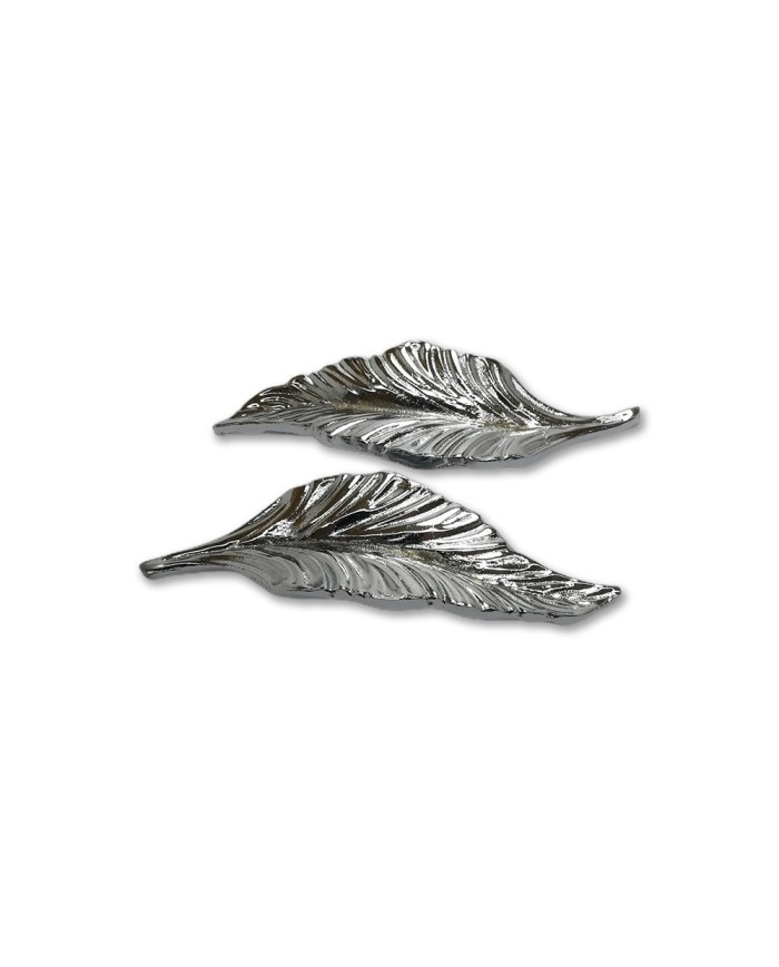 1 Adet - Epoksi Tepsi Kulbu Gümüş Yaprak Model