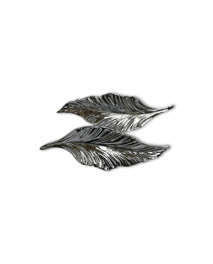 1 Adet - Epoksi Tepsi Kulbu Gümüş Yaprak Model