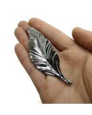 1 Adet - Epoksi Tepsi Kulbu Gümüş Yaprak Model