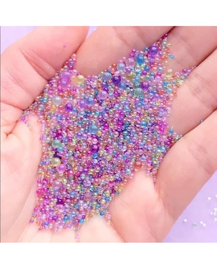 Karışık Mix Renk Uçan Baloncuk Cam Boncuk Deliksiz 10 Gr