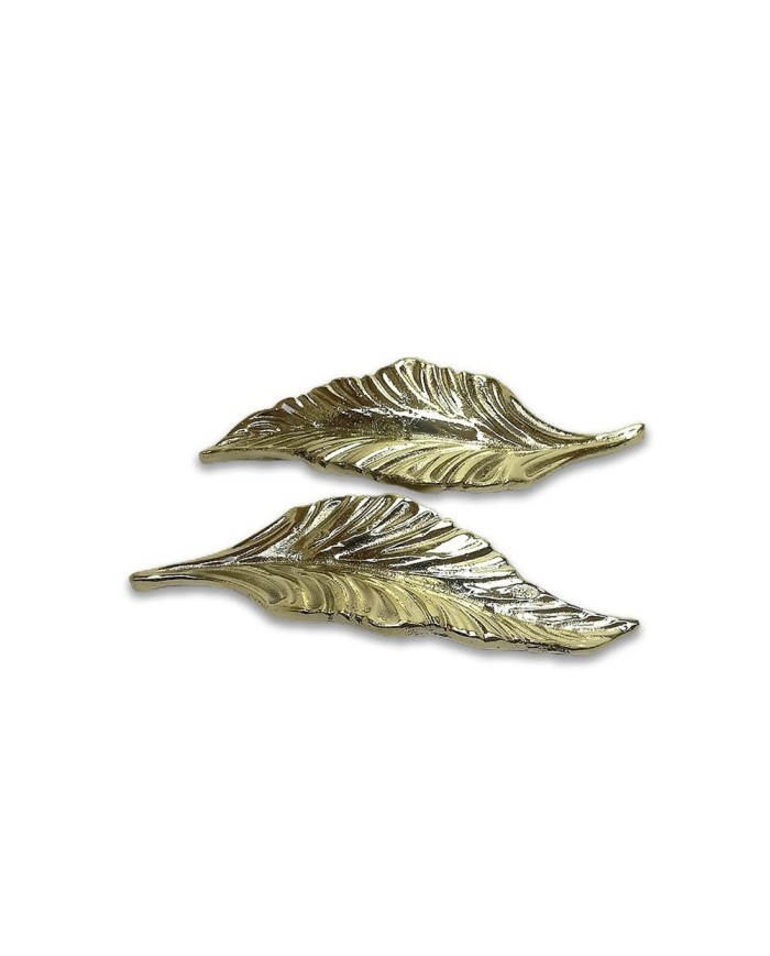 Epoksi Tepsi Kulbu ,Yaprak Model Gold - 1 Adet