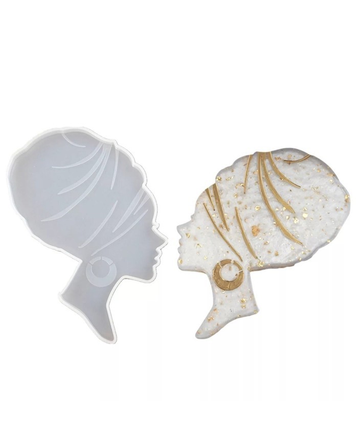 Kadın Silüeti Bardak Altı Reçine Epoksi ve Beton Kalıbı -Kod:240