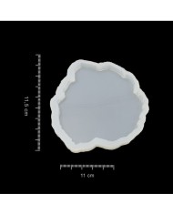 5 ADET Dalgalı Yuvarlak Bardak Altı - Reçine Epoksi Kalıp- B14