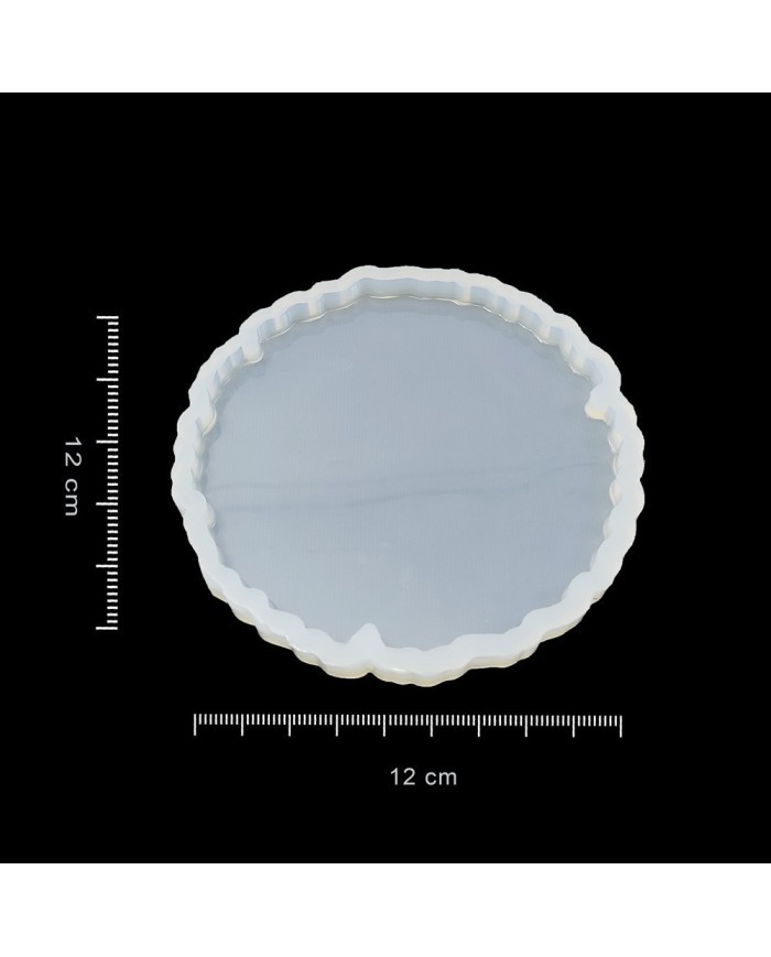 5 Adet Tırtıklı Yuvarlak Bardak Altı - Reçine Epoksi Kalıp - B1
