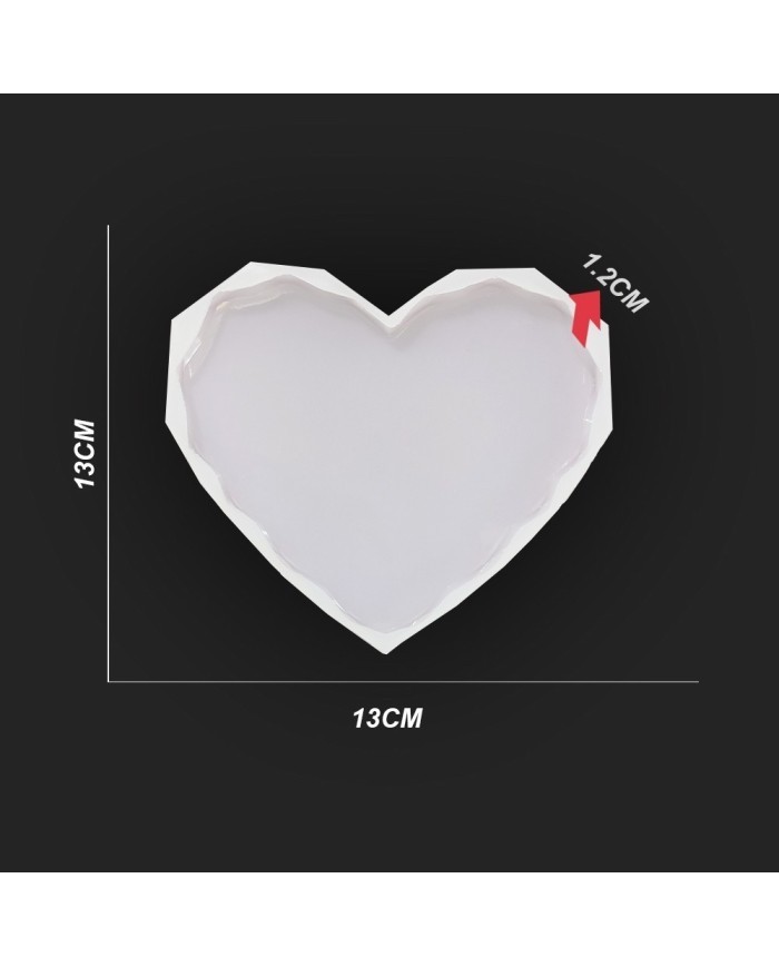 Köşeli Kalp Şeklinde  Reçine Epoksi,Mum,Sabun Kalıbı-Kod:31