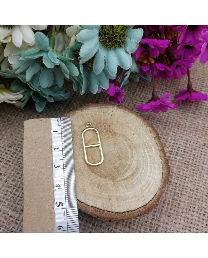 Oval Ortası Bölme Metal Kolye Ucu