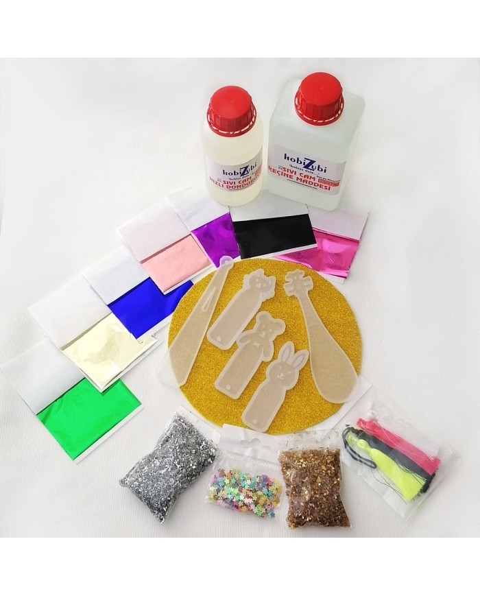 Reçine Epoksi Seti - 5 Adet Kitap Ayracı Kalıbı (375ml Reçine)- 151.152.153.351.352