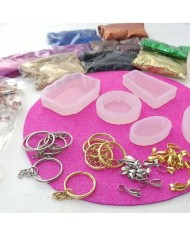 Reçine Epoksi Seti - Anahtarlık Kalıpları (375ml reçine) - E13.E1.E15.A20.A11