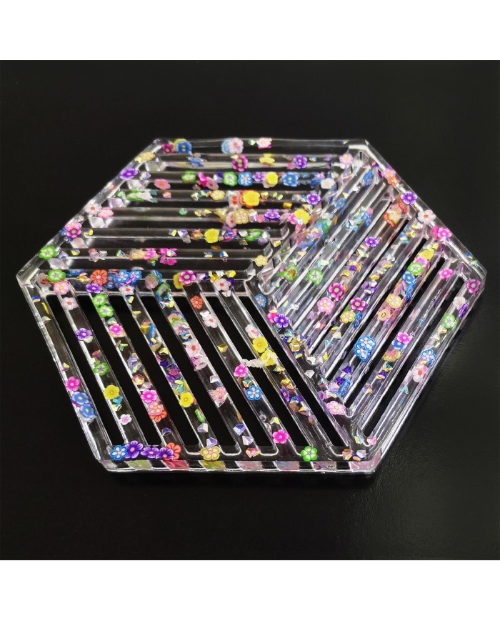 Beton ve Epoksi Silikon Bardak Altı Kalıbı - Altıgen -Kod:194