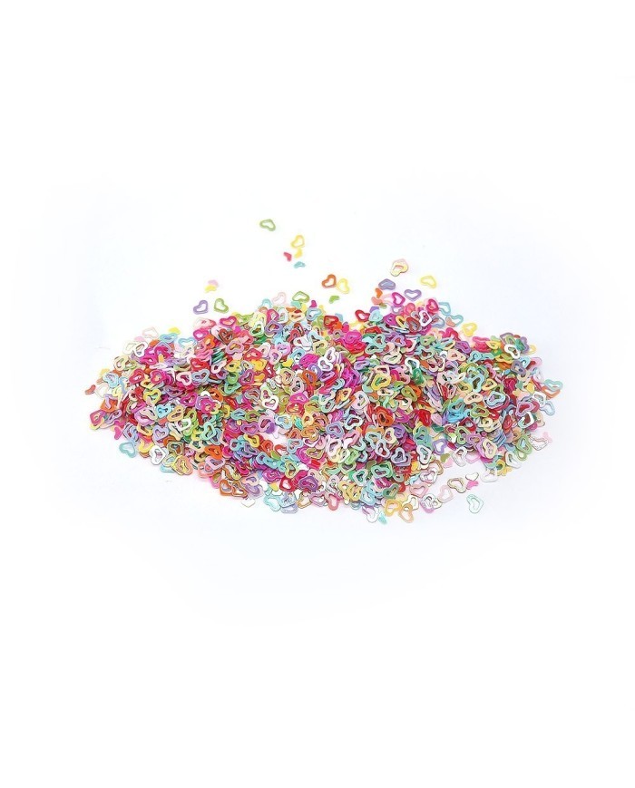 Mini İçi Boş Kalp Renkli Pul Paketi - 5 gr