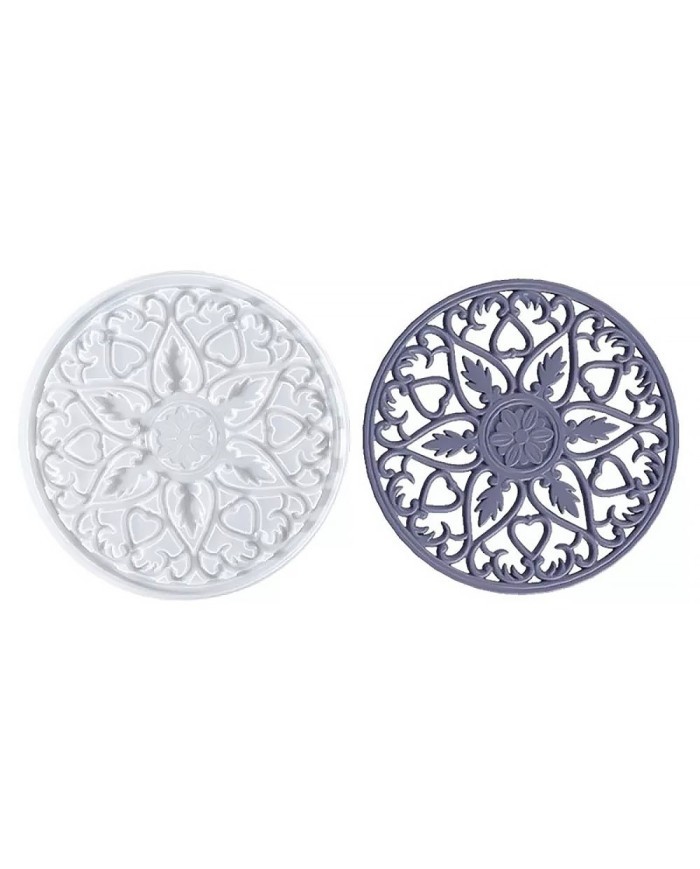 Bardak Altı Reçine Epoksi Kalıp - Nihale -  Çiçek Motifli - 1005