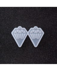 Reçine Epoksi Kalıp - İkili Kolye Küpe Ucu Elmas -Kod:987