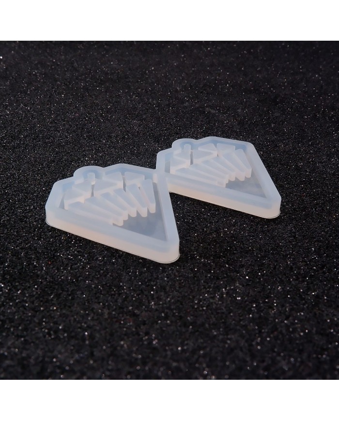 Reçine Epoksi Kalıp - İkili Kolye Küpe Ucu Elmas -Kod:987