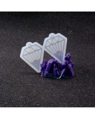 Reçine Epoksi Kalıp - İkili Kolye Küpe Ucu Elmas -Kod:987