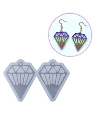 Reçine Epoksi Kalıp - İkili Kolye Küpe Ucu Elmas -Kod:987