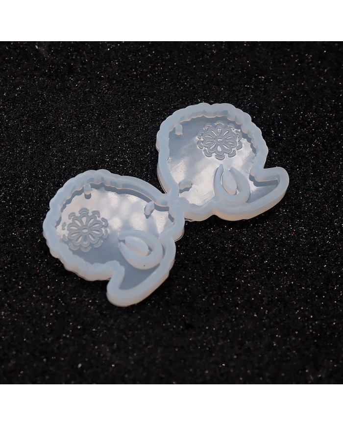 Reçine Epoksi Kalıp - İkili Kolye Küpe Ucu Küpeli Kadın - 986