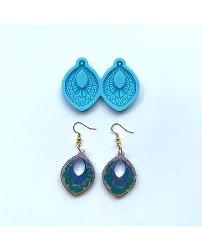 Reçine Epoksi Kalıp - Motifli Kolye Küpe Ucu -Kod:992