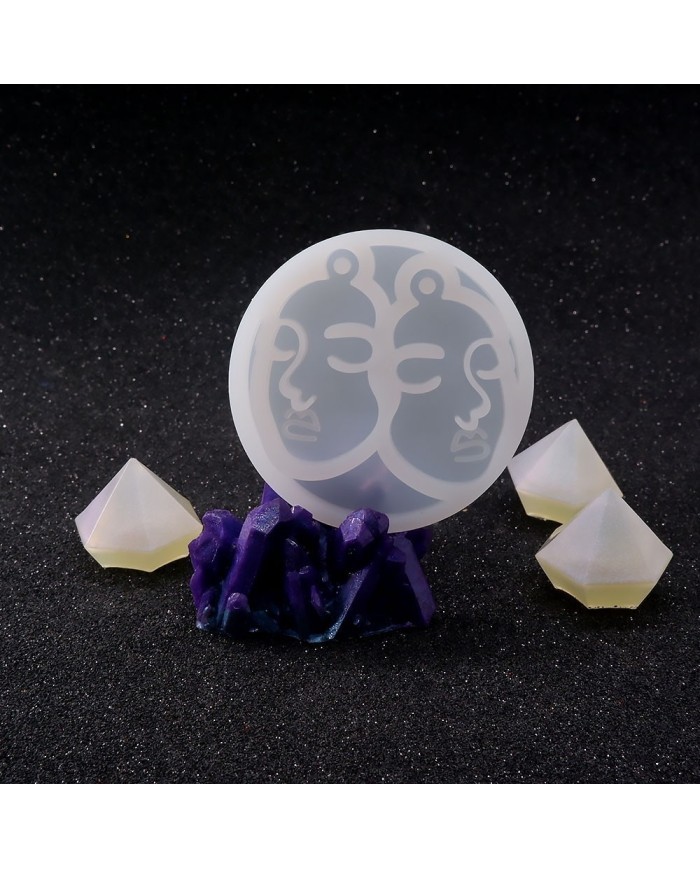 Reçine Epoksi Kalıp - Kolye Küpe Ucu Yüz Motifi -Kod:988