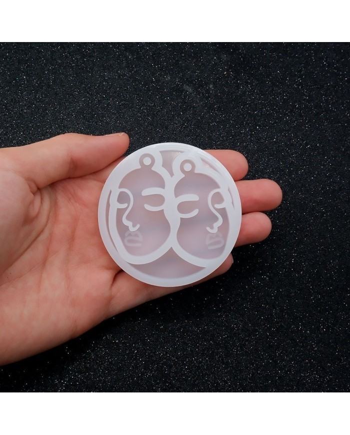 Reçine Epoksi Kalıp - Kolye Küpe Ucu Yüz Motifi -Kod:988