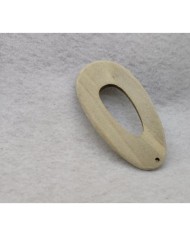 Ahşap Kolye Ucu - Krem Rengi