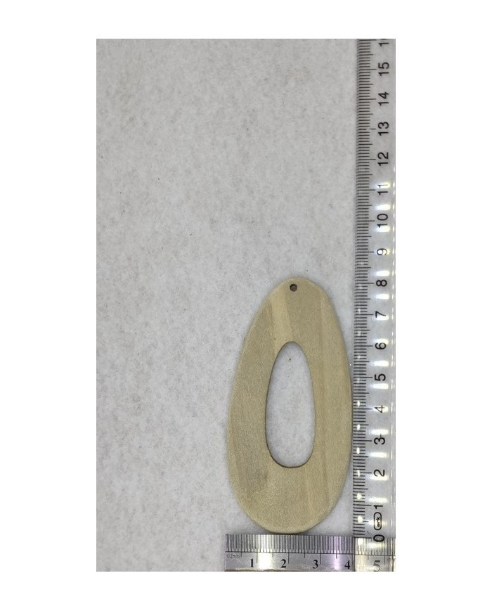 Ahşap Kolye Ucu - Krem Rengi