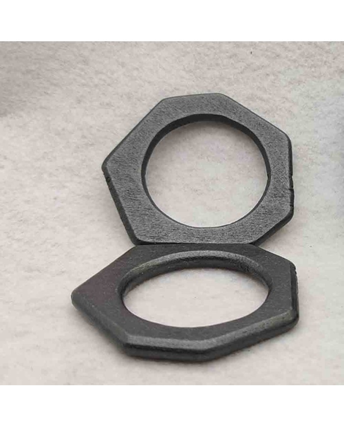 2 Adet - Ahşap Kolye Ucu - Siyah