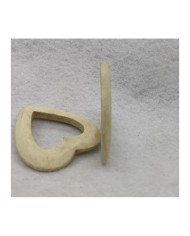 Ahşap Kolye Ucu - Krem Kalp