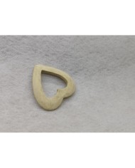 Ahşap Kolye Ucu - Krem Kalp