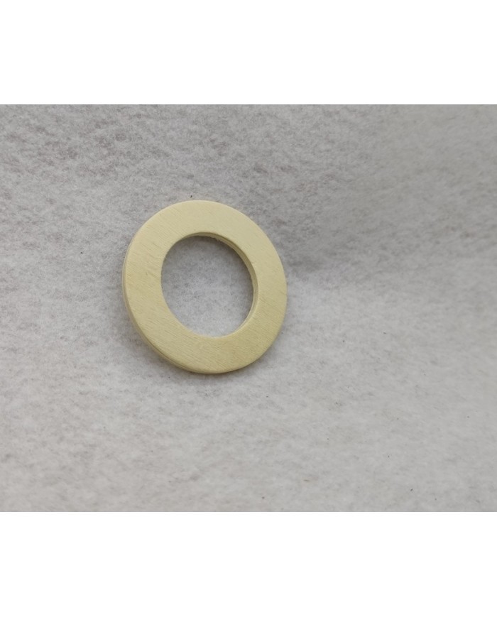 Ahşap Kolye Ucu - Bej Yassı Yuvarlak