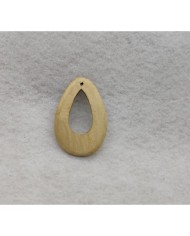 Ahşap Kolye Ucu - Damla Üstten Delikli