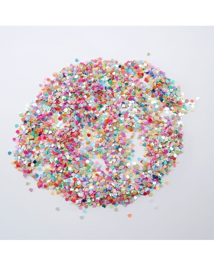 Mini Kalp Renkli Pul Paketi - 5 gram - Epoksi Süsleme Pulu - 5mm
