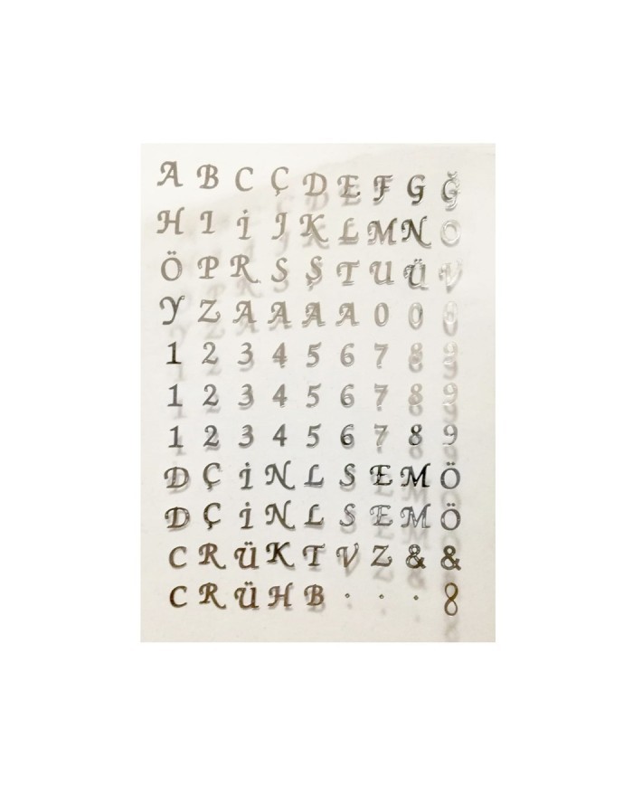 Epoksi Asetat  Harf - Gümüş - 5 Adet