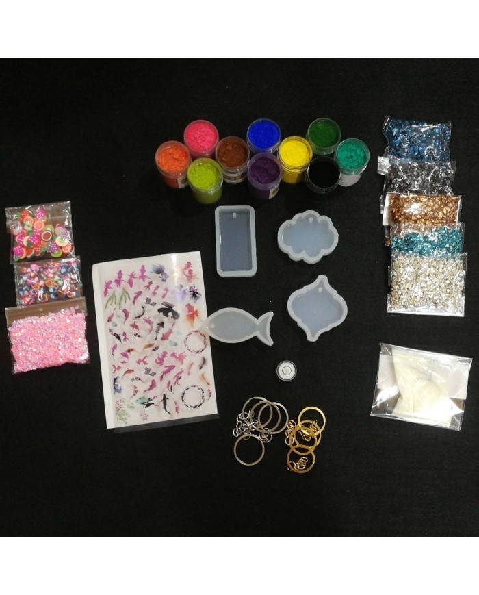 Anahtarlık ve Takı Reçine Epoksi Seti - Boya Seçmeli  - A04