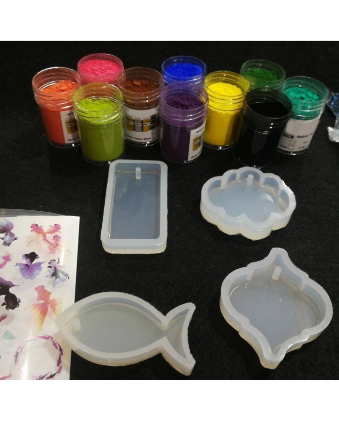 Anahtarlık ve Takı Reçine Epoksi Seti - Boya Seçmeli  - A04