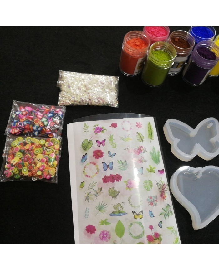 Anahtarlık ve Takı Reçine Epoksi Seti - Boya Seçmeli  - A05