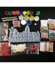 Yılbaşı Merry Chrıstmas Reçine Epoksi Seti - Boya Seçmeli  - A133