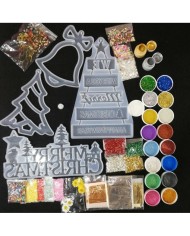 Yılbaşı Merry Chrıstmas Reçine Epoksi Seti - Boya Seçmeli  - A134