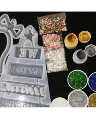 Yılbaşı Merry Chrıstmas Reçine Epoksi Seti - Boya Seçmeli  - A134